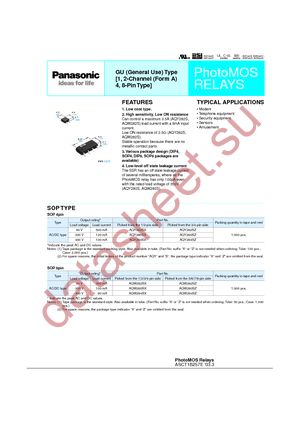 AQY280S datasheet  